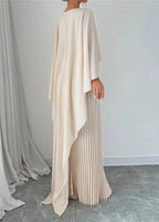Women's Pleated Cape Overlay Elegant Flowing Maxi Dress™ – Zeitlose Eleganz für besondere Anlässe