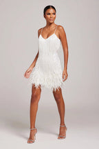 Women's Fringe Mini Dress with Spaghetti Straps and Elegant Fit™ – Glamouröser Blickfang für besondere Anlässe