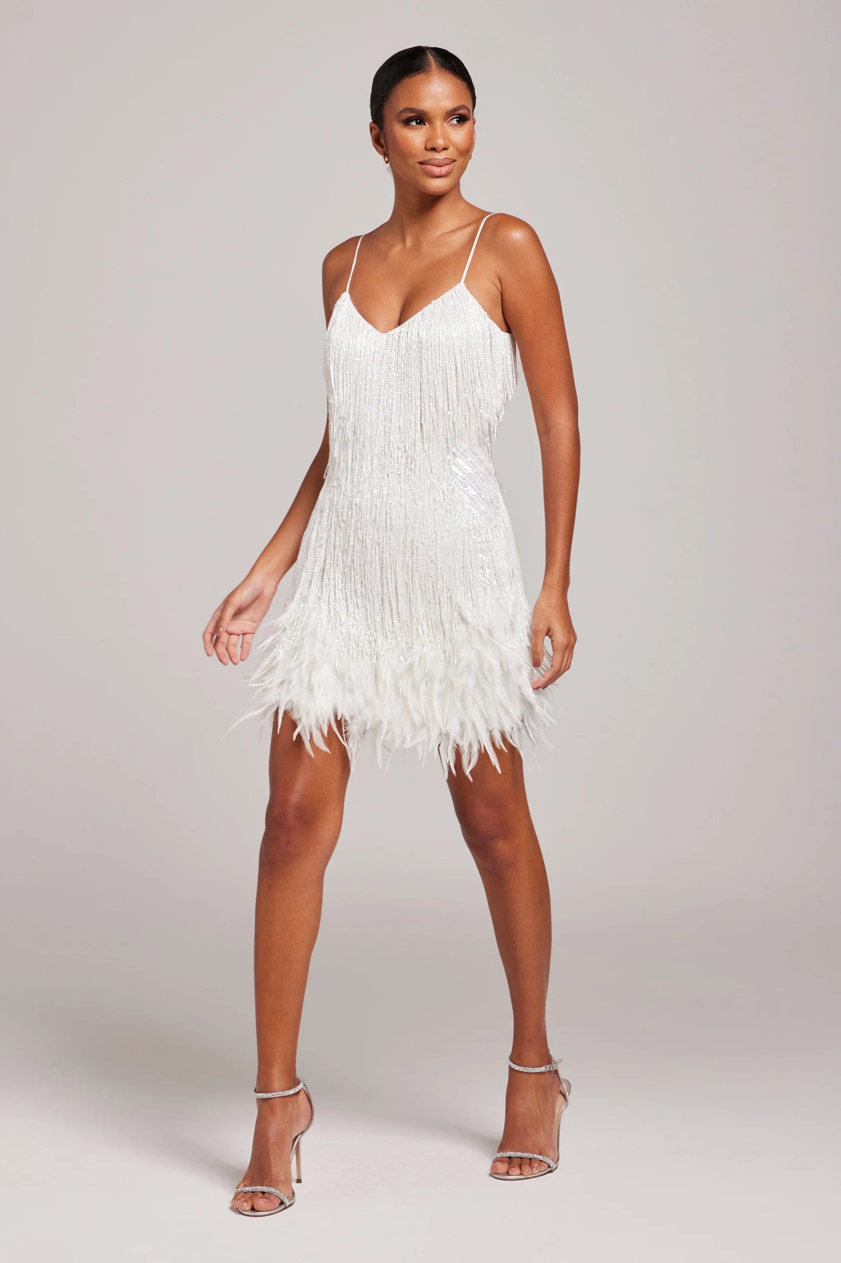Women's Strapless Feather Fringe Elegant Party Mini Dress™ – Luxuriöse Eleganz für unvergessliche Anlässe