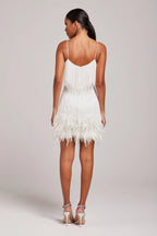 Women's Strapless Feather Fringe Elegant Party Mini Dress™ – Luxuriöse Eleganz für unvergessliche Anlässe