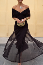 Women's Elegant V-Neck Maxi Dress with Pleated Waist™ – Zeitlose Eleganz mit schmeichelnder Silhouette