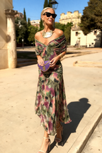 Women's Elegant V-Neck Maxi Dress with Pleated Waist™ – Zeitlose Eleganz mit schmeichelnder Silhouette