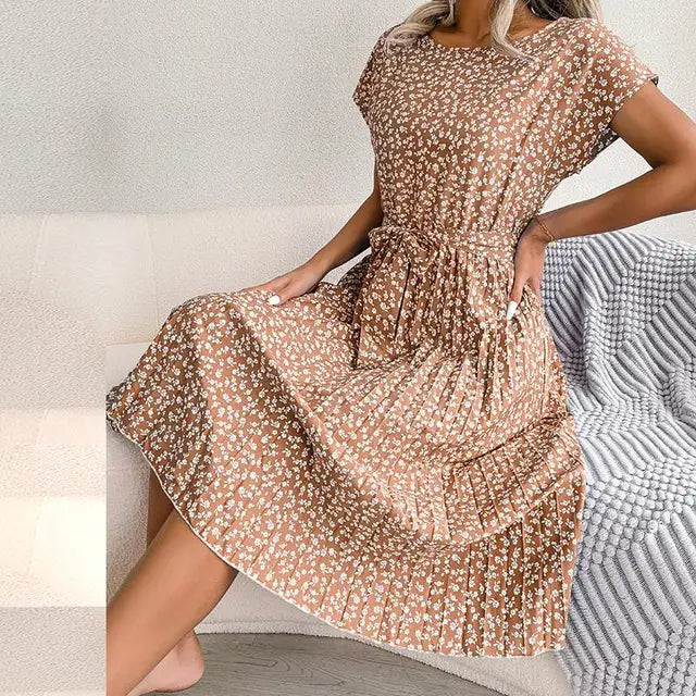 Spring Floral Midi Dress™ – Mühelose Eleganz für sonnige Frühlingstage