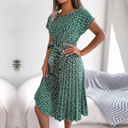 Spring Floral Midi Dress™ – Mühelose Eleganz für sonnige Frühlingstage