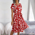Spring Floral Midi Dress™ – Mühelose Eleganz für sonnige Frühlingstage