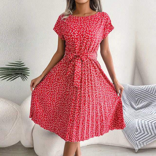 Spring Floral Midi Dress™ – Mühelose Eleganz für sonnige Frühlingstage