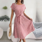 Spring Floral Midi Dress™ – Mühelose Eleganz für sonnige Frühlingstage