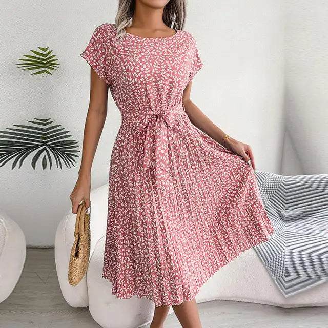 Spring Floral Midi Dress™ – Mühelose Eleganz für sonnige Frühlingstage