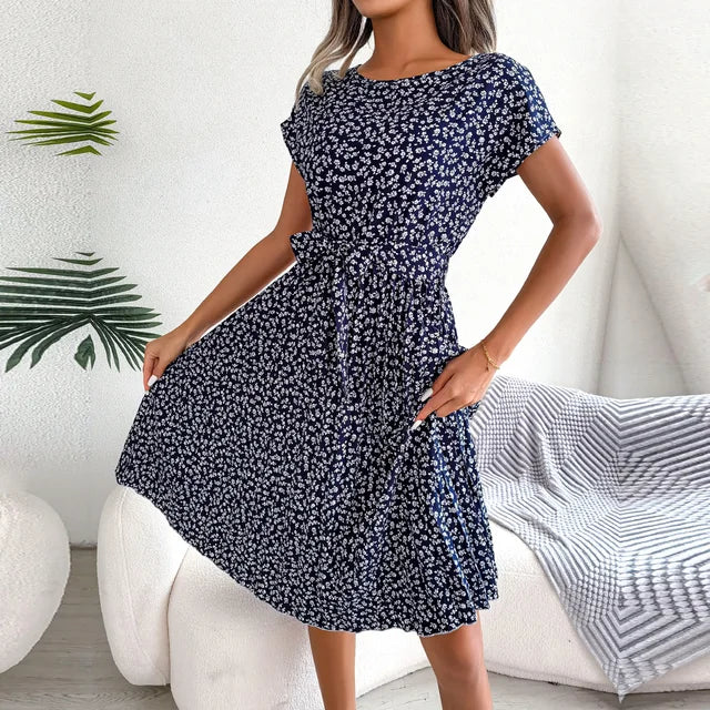 Spring Floral Midi Dress™ – Mühelose Eleganz für sonnige Frühlingstage