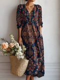 Bohemian V-Neck Maxi Dress™ – Zeitlose Eleganz trifft entspannten Boho-Stil