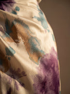 Women's Satin Midi Dress with Wrap V-Neck and Watercolor Print™ – Kunstvolle Eleganz für besondere Momente