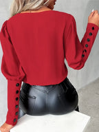 Casual V-Neck Blouse with Modern Flair for Women™ – Müheloser Stil für jeden Anlass