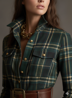 Women's Plaid Maxi Dress with Button Front and Belted Waist™ – Zeitlose Eleganz für jeden Anlass