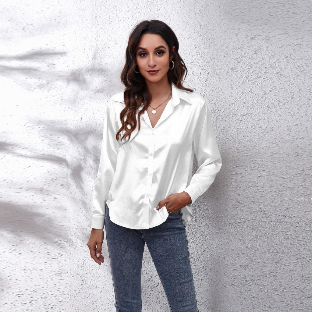 Sydney | Women's Casual Workwear Loose Fit Satin Blouses™ – Mühelose Eleganz für jeden Anlass