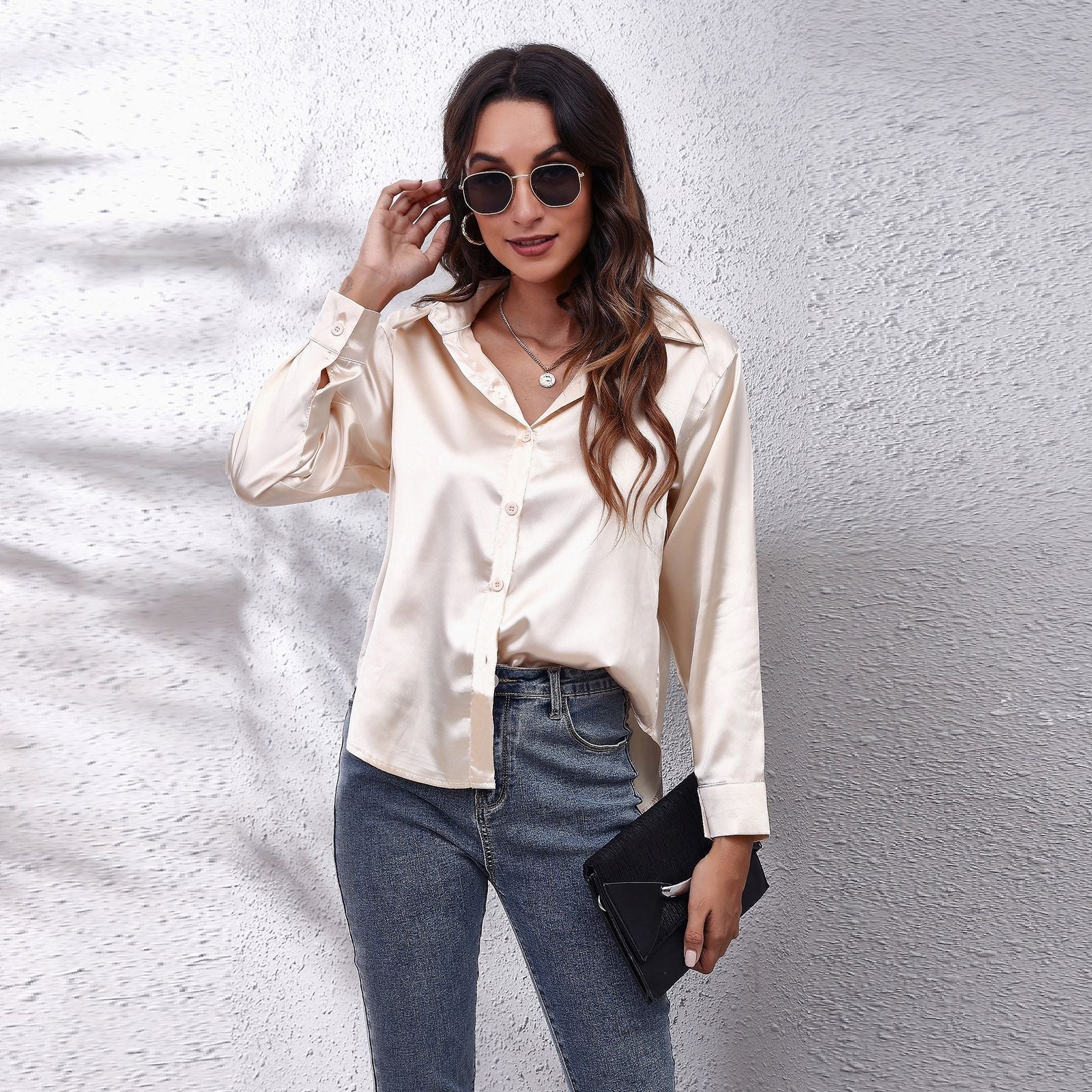 Sydney | Women's Casual Workwear Loose Fit Satin Blouses™ – Mühelose Eleganz für jeden Anlass