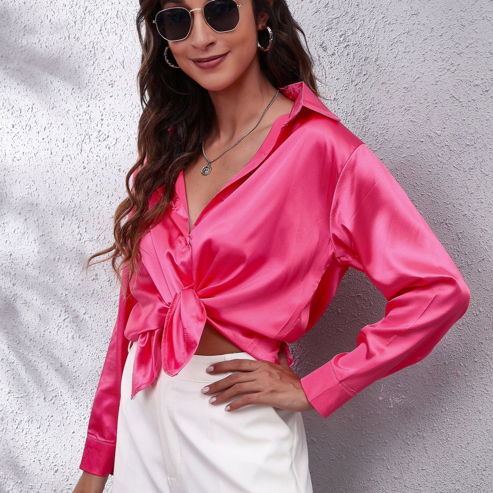 Sydney | Women's Casual Workwear Loose Fit Satin Blouses™ – Mühelose Eleganz für jeden Anlass
