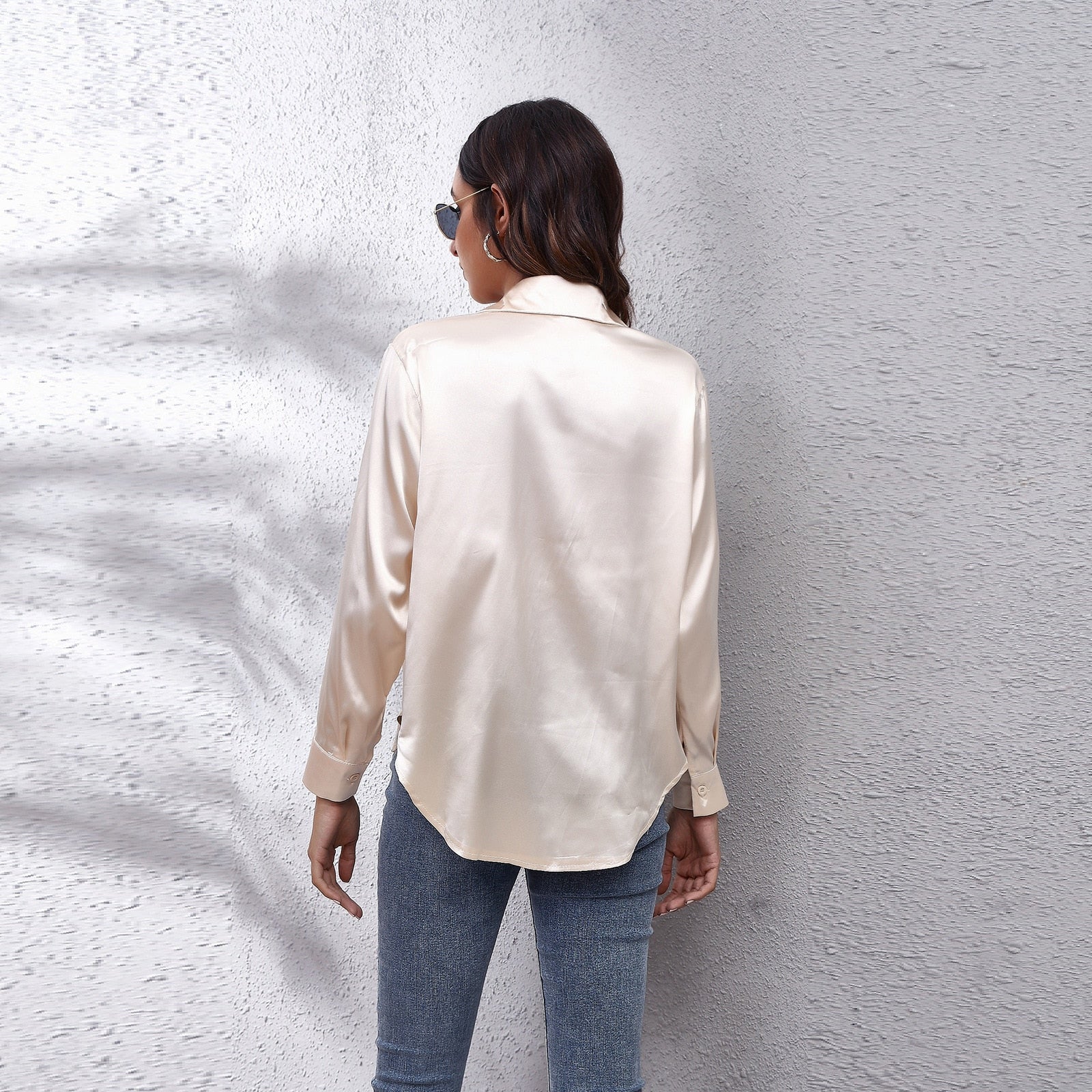 Sydney | Women's Casual Workwear Loose Fit Satin Blouses™ – Mühelose Eleganz für jeden Anlass