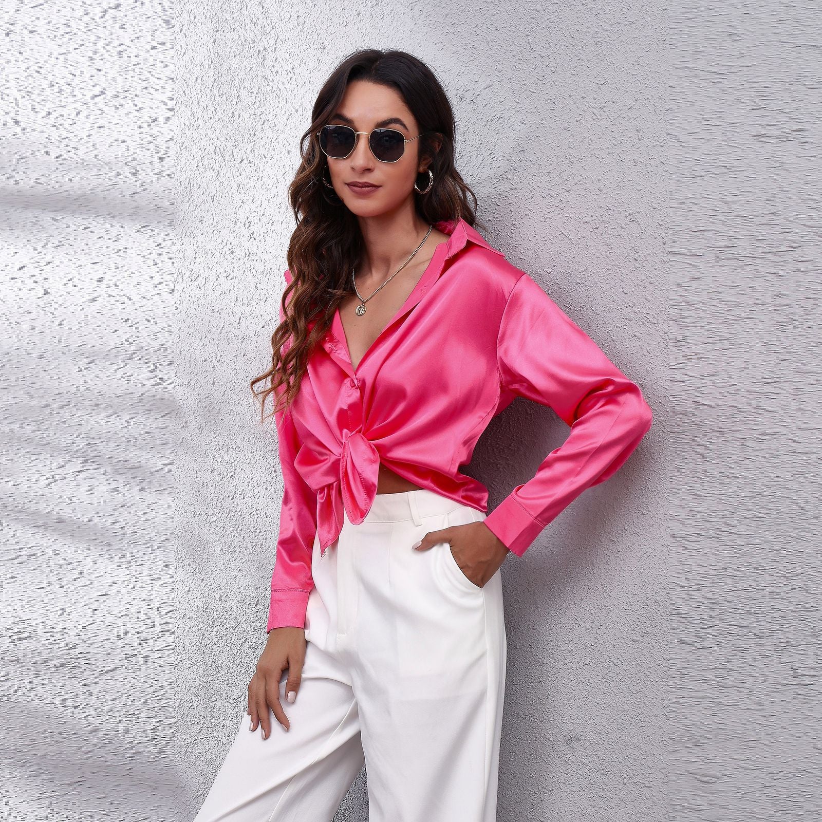 Sydney | Women's Casual Workwear Loose Fit Satin Blouses™ – Mühelose Eleganz für jeden Anlass