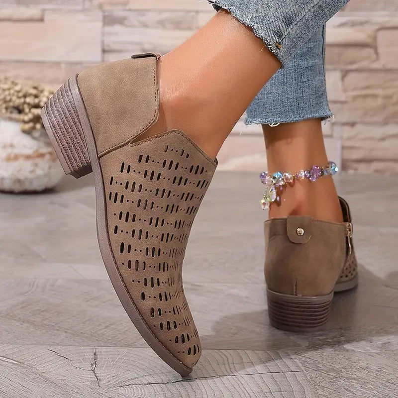 Women's Cutout Ankle Boots with Slingback Strap and Breathable Design™ – Stilvolle Luftigkeit für jeden Tag