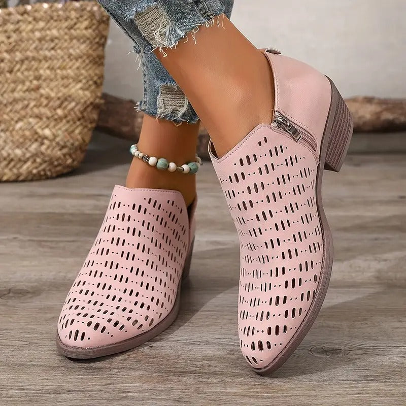 Women's Cutout Ankle Boots with Slingback Strap and Breathable Design™ – Stilvolle Luftigkeit für jeden Tag