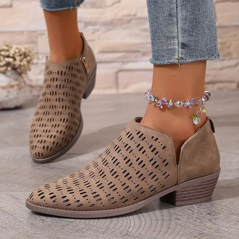 Women's Cutout Ankle Boots with Slingback Strap and Breathable Design™ – Stilvolle Luftigkeit für jeden Tag