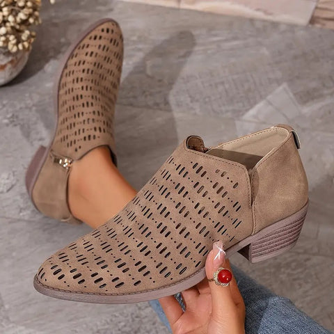 Women's Cutout Ankle Boots with Slingback Strap and Breathable Design™ – Stilvolle Luftigkeit für jeden Tag