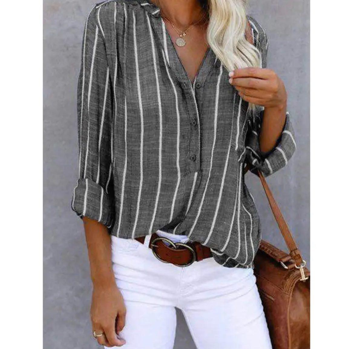 Mia | Women Summer Striped Casual Blouse™ – Zeitlose Eleganz für warme Sommertage