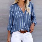 Mia | Women Summer Striped Casual Blouse™ – Zeitlose Eleganz für warme Sommertage