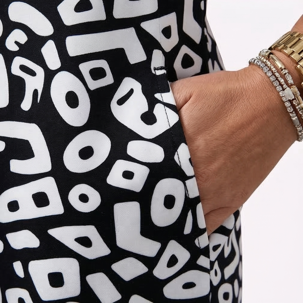 Printed V Neck Dress With Relaxed Comfortable Fit for Women™ – Müheloser Stil für jeden Anlass