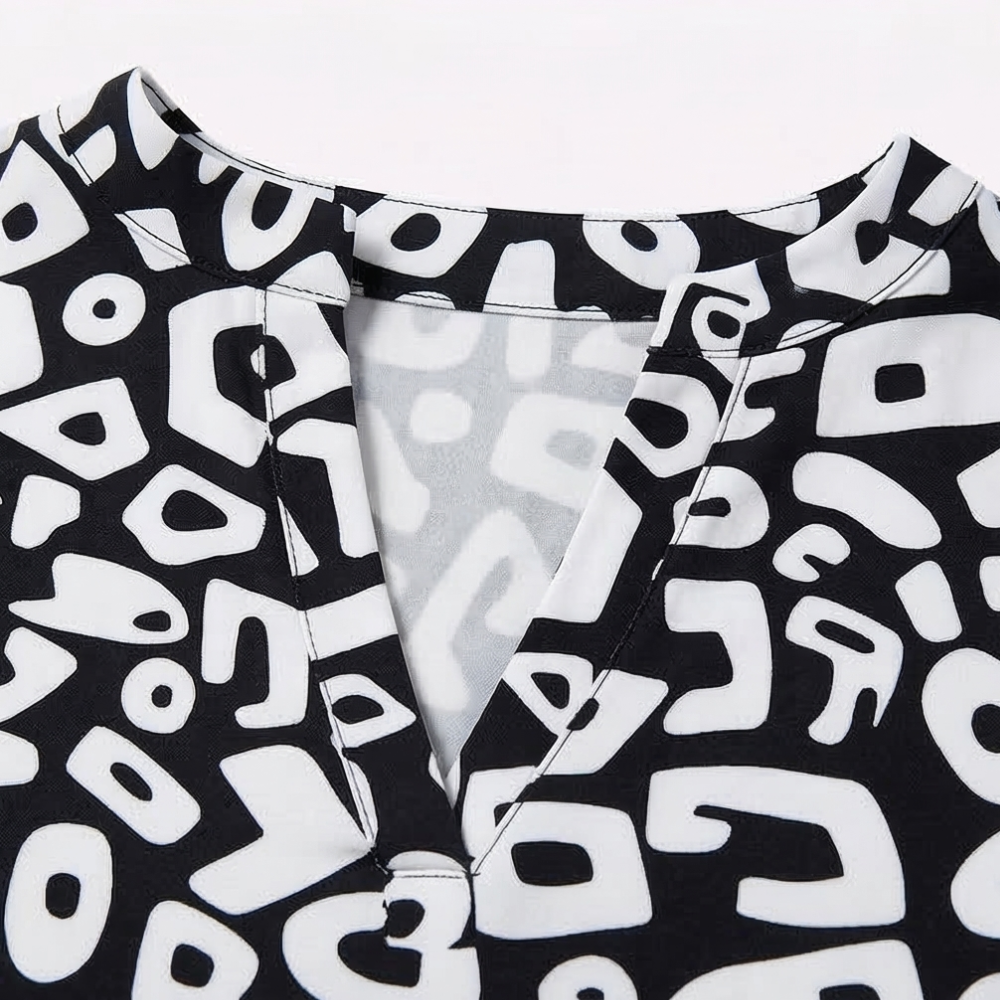 Printed V Neck Dress With Relaxed Comfortable Fit for Women™ – Müheloser Stil für jeden Anlass