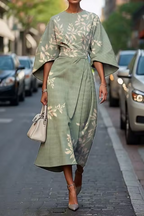 Women's Printed Midi Dress with Defined Waist and Flowing Fit™ – Mühelose Eleganz für jeden Tag