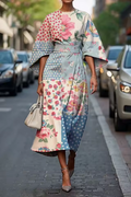 Women's Printed Midi Dress with Defined Waist and Flowing Fit™ – Mühelose Eleganz für jeden Tag