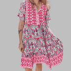 Bohemian Printed Tiered Midi Spring Dress™ – Mühelose Eleganz für den Frühling