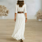 Women's Flowing Button-Front Maxi Dress™ – Eleganz trifft auf mühelosen Stil