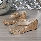 Noa | Women's Platform Flip Flops with Sparkle Sole™ – Stilvolle Höhe mit Glitzer-Effekt
