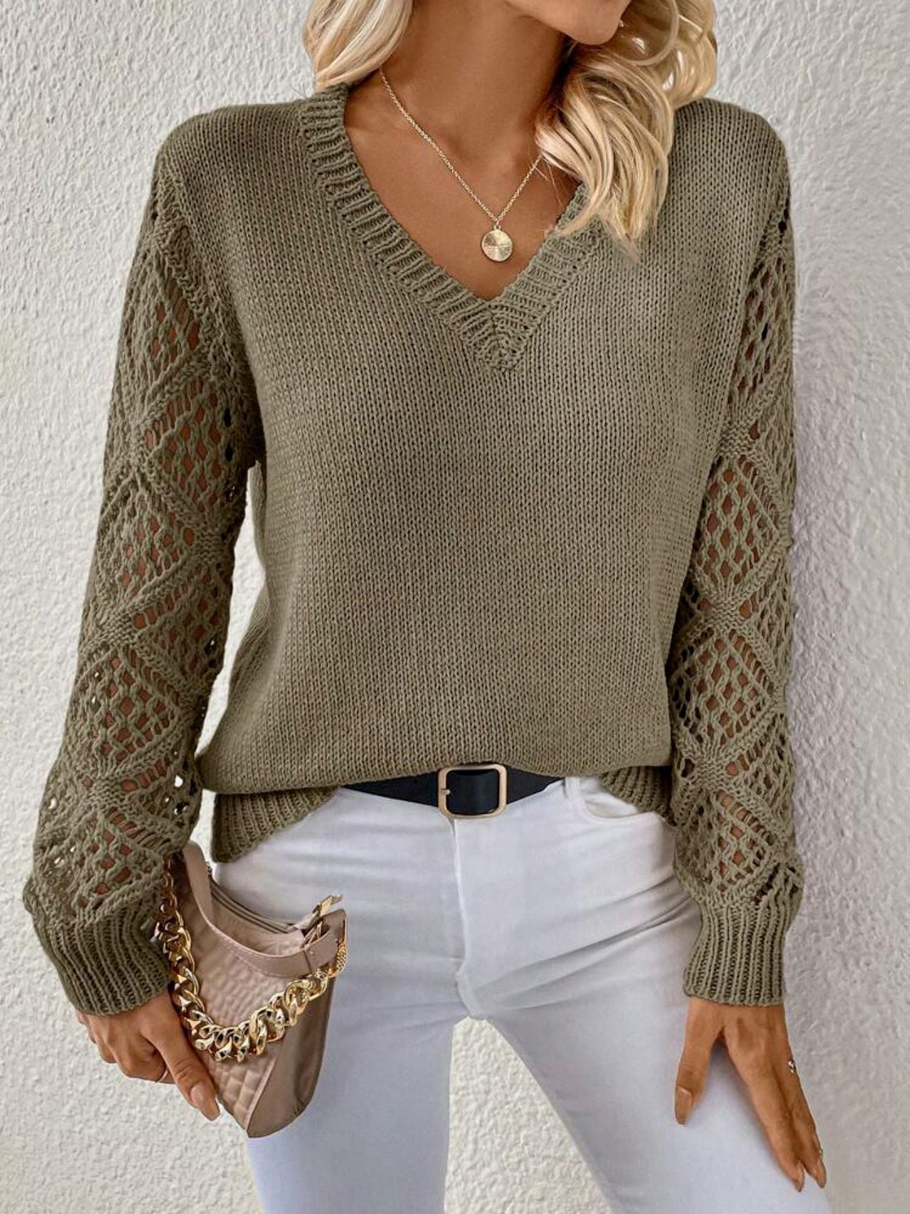 Women's V-Neck Knit Sweater Relaxed Fit Soft Warm Casual Winter Top™ – Kuschelige Wärme trifft auf zeitlose Eleganz