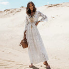 Women's Boho V Neck Flowing Long Sleeve Summer Maxi Dress™ – Müheloser Sommer-Eleganz