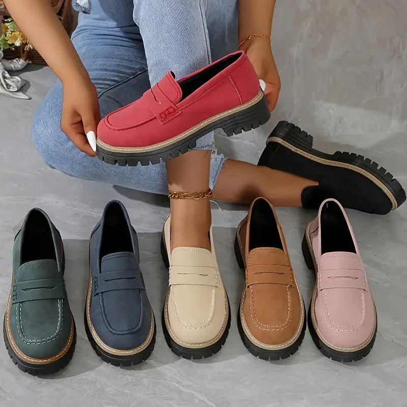 Women's Chunky Slip On Loafers with Cushioned Insole™ – Ganztägiger Komfort für den modernen Alltag