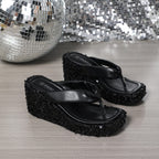 Noa | Women's Platform Flip Flops with Sparkle Sole™ – Stilvolle Höhe mit Glitzer-Effekt