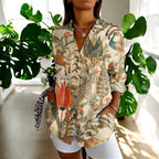 Women's V-Neck Button Blouse Elegant Relaxed Fit Lightweight Work Shirt™ – Zeitlose Eleganz für jeden Anlass