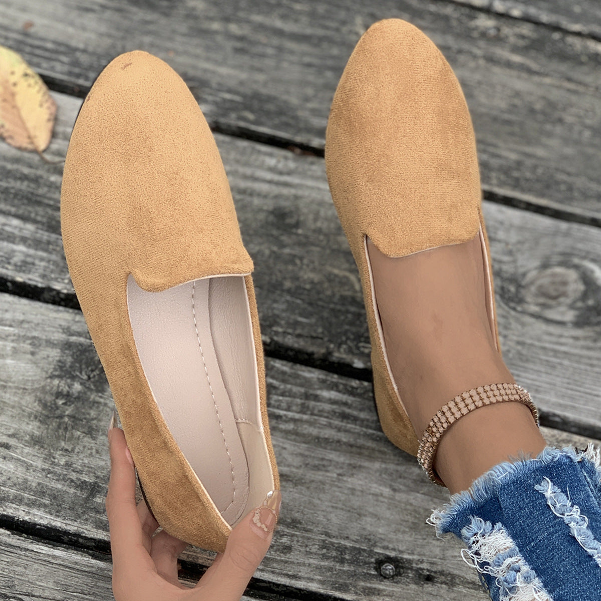 Women's Pointed Toe Flat Shoes with Slip On Design and Lightweight Comfort™ – Elegante Vielseitigkeit für jeden Tag
