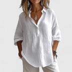 Relaxed Open Collar Blouse™ – Mühelose Eleganz für jeden Tag