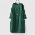 Relaxed Long Sleeve Midi Dress™ – Zeitloser Komfort für den Alltag