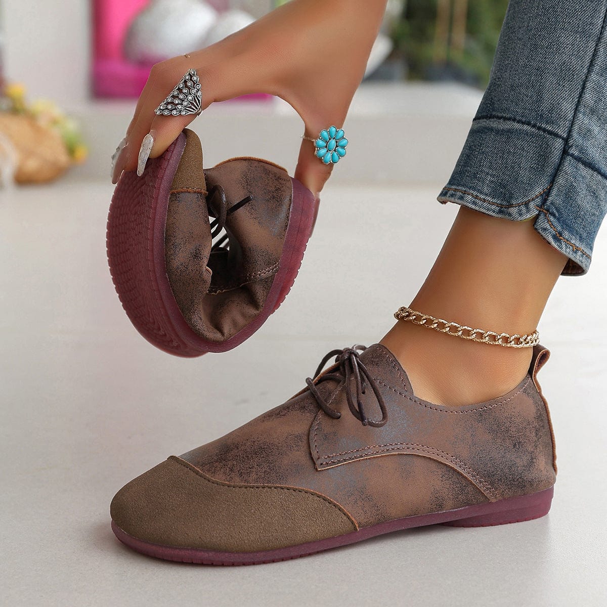 Hollis | Women's Comfortable Lace-Up Walking Flats™ – Stilvoller Komfort für jeden Tag