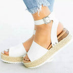 Women's Buckle Ankle Strap Flatform Sandals with Cushioned Sole™ – Ganztägiger Komfort mit stilvoller Höhe