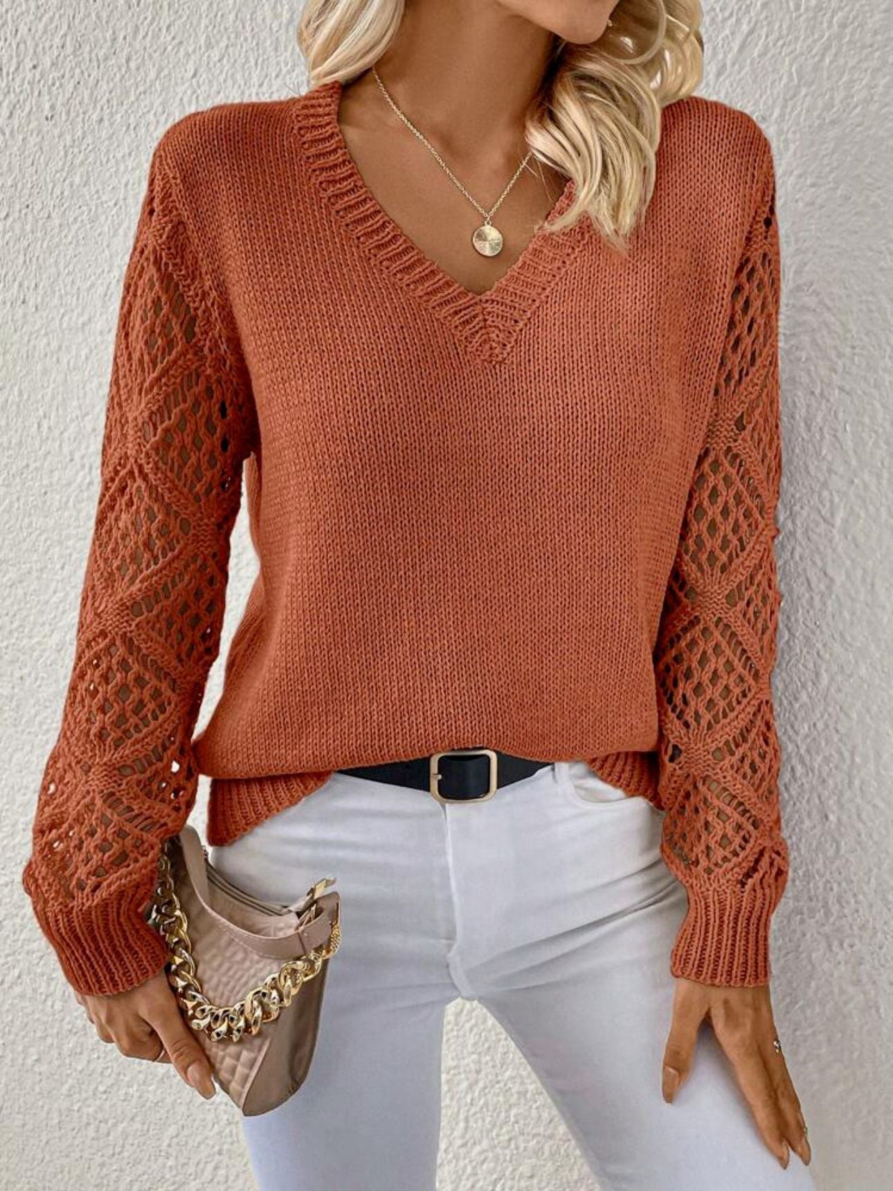 Women's V-Neck Knit Sweater Relaxed Fit Soft Warm Casual Winter Top™ – Kuschelige Wärme trifft auf zeitlose Eleganz