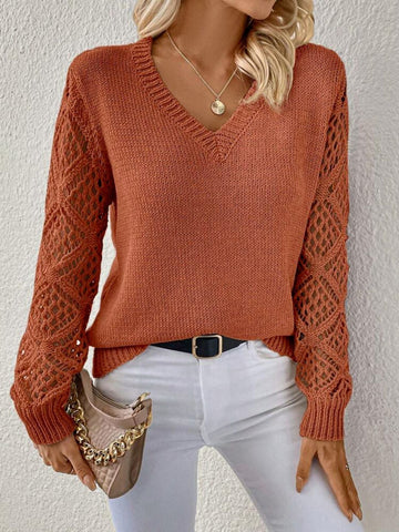 Women's V-Neck Knit Sweater Relaxed Fit Soft Warm Casual Winter Top™ – Kuschelige Wärme trifft auf zeitlose Eleganz