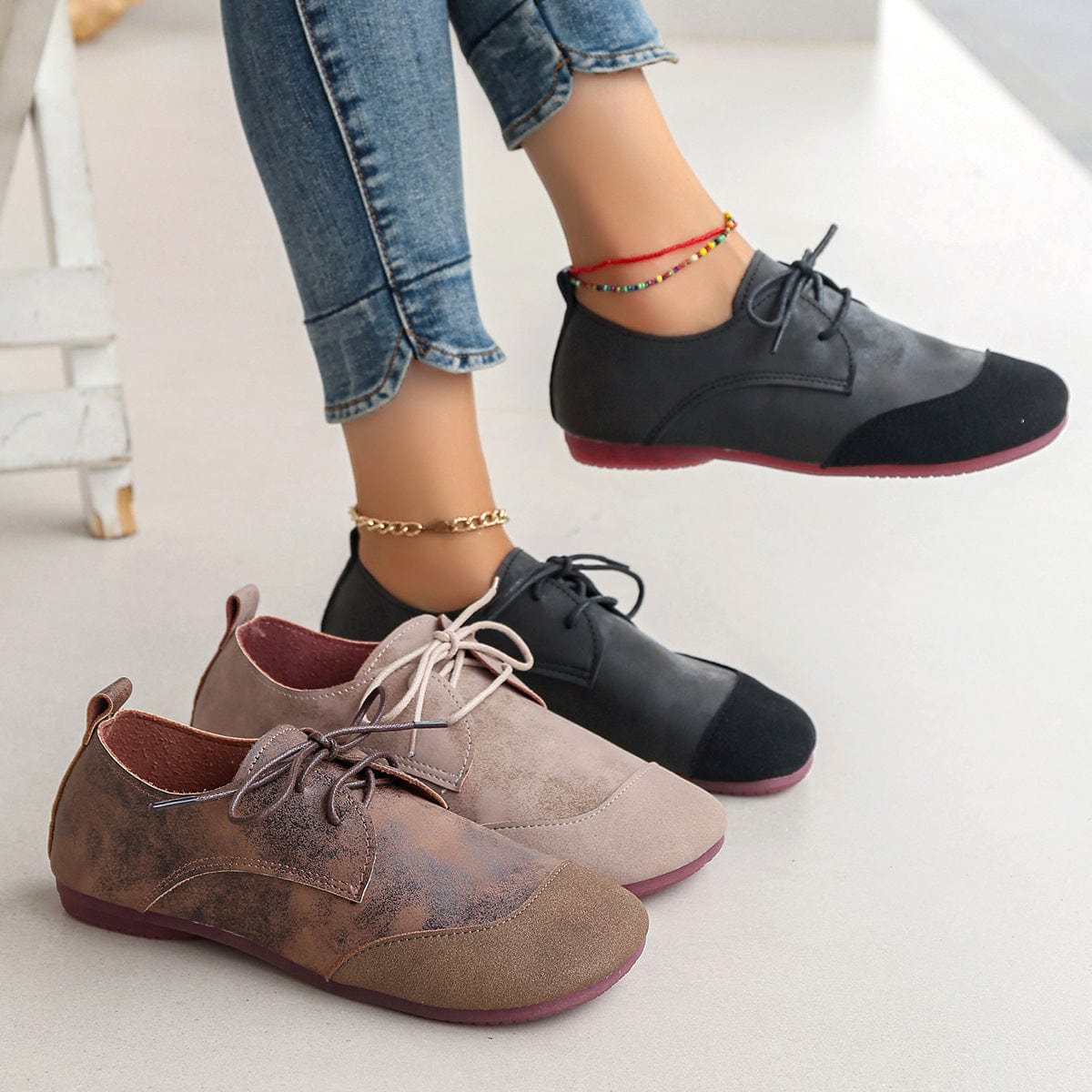 Hollis | Women's Comfortable Lace-Up Walking Flats™ – Stilvoller Komfort für jeden Tag