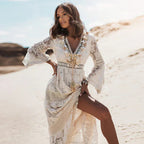 Women's Boho V Neck Flowing Long Sleeve Summer Maxi Dress™ – Müheloser Sommer-Eleganz