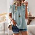 Women's Pleated Front Short Sleeve Blouse Relaxed Fit Lightweight Casual Top™ – Müheloser Stil für jeden Tag
